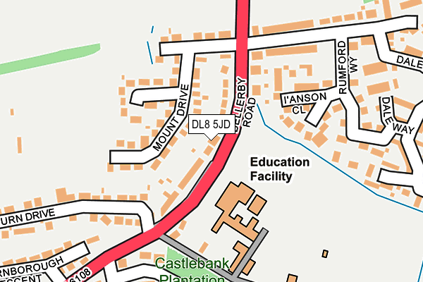 DL8 5JD map - OS OpenMap – Local (Ordnance Survey)