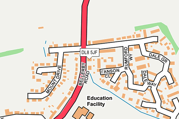 DL8 5JF map - OS OpenMap – Local (Ordnance Survey)