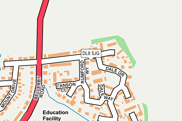 DL8 5JG map - OS OpenMap – Local (Ordnance Survey)