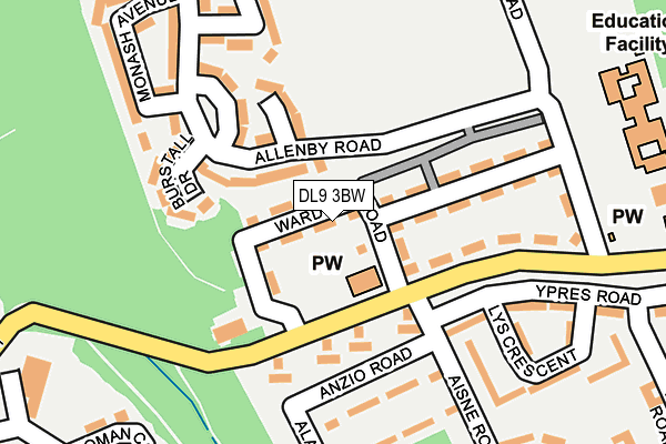 DL9 3BW map - OS OpenMap – Local (Ordnance Survey)