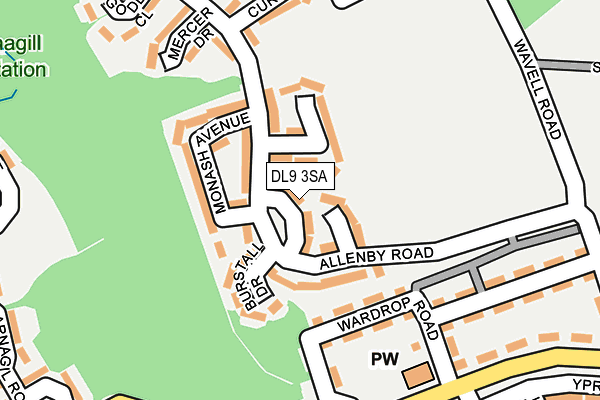 DL9 3SA map - OS OpenMap – Local (Ordnance Survey)