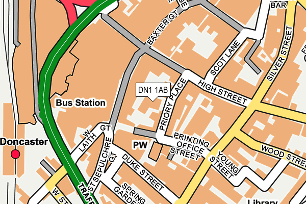 DN1 1AB map - OS OpenMap – Local (Ordnance Survey)