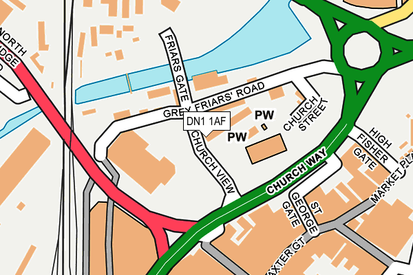 DN1 1AF map - OS OpenMap – Local (Ordnance Survey)