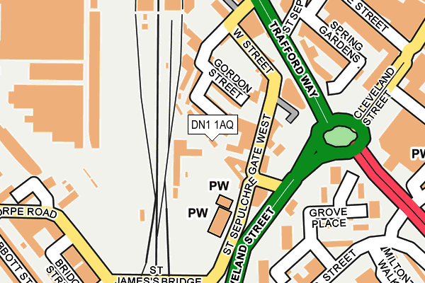 DN1 1AQ map - OS OpenMap – Local (Ordnance Survey)