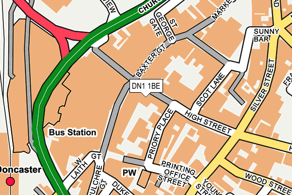 DN1 1BE map - OS OpenMap – Local (Ordnance Survey)