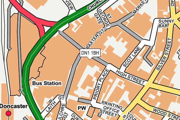 DN1 1BH map - OS OpenMap – Local (Ordnance Survey)