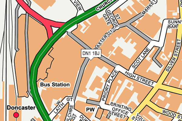 DN1 1BJ map - OS OpenMap – Local (Ordnance Survey)