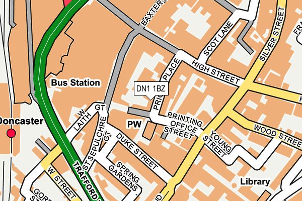 DN1 1BZ map - OS OpenMap – Local (Ordnance Survey)