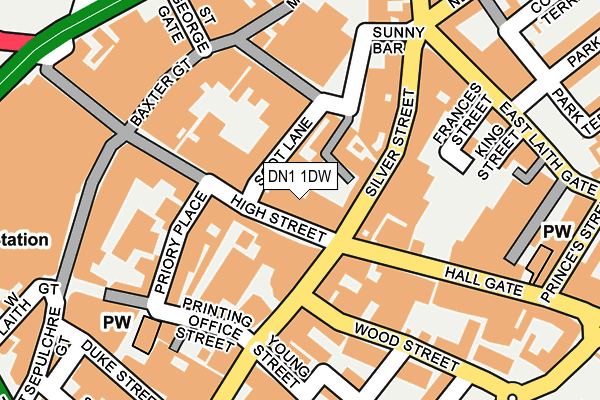DN1 1DW map - OS OpenMap – Local (Ordnance Survey)