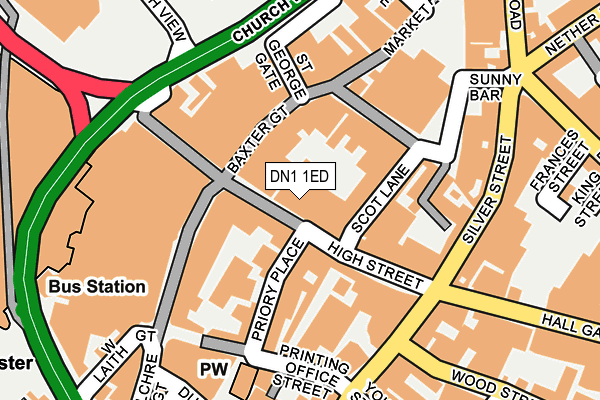DN1 1ED map - OS OpenMap – Local (Ordnance Survey)