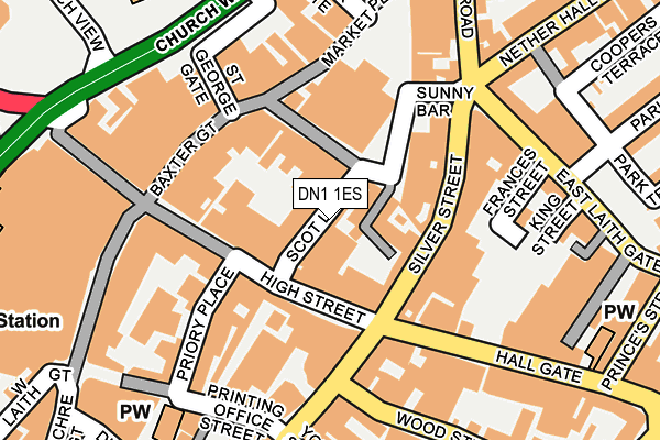 DN1 1ES map - OS OpenMap – Local (Ordnance Survey)