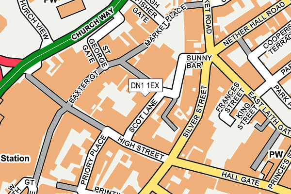 DN1 1EX map - OS OpenMap – Local (Ordnance Survey)