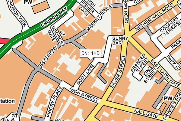 DN1 1HD map - OS OpenMap – Local (Ordnance Survey)