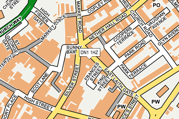 DN1 1HZ map - OS OpenMap – Local (Ordnance Survey)