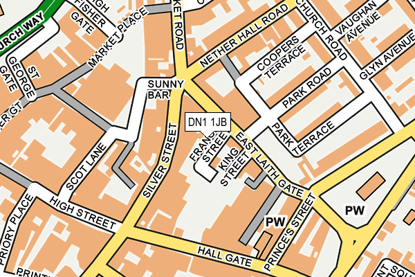 DN1 1JB map - OS OpenMap – Local (Ordnance Survey)