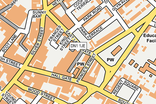 DN1 1JE map - OS OpenMap – Local (Ordnance Survey)