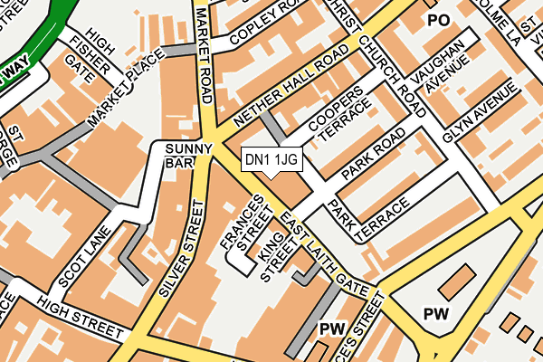 DN1 1JG map - OS OpenMap – Local (Ordnance Survey)