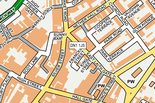 DN1 1JS map - OS OpenMap – Local (Ordnance Survey)