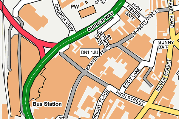 DN1 1JU map - OS OpenMap – Local (Ordnance Survey)