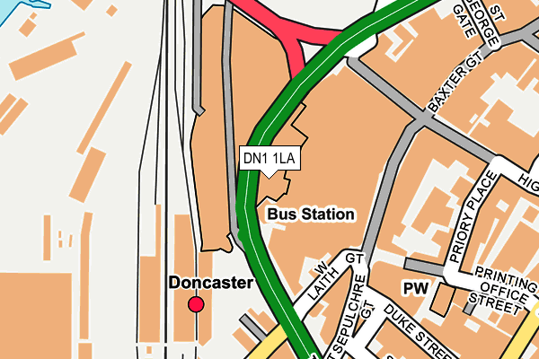 DN1 1LA map - OS OpenMap – Local (Ordnance Survey)