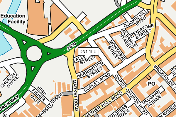 DN1 1LU map - OS OpenMap – Local (Ordnance Survey)