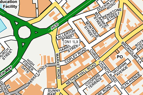 DN1 1LX map - OS OpenMap – Local (Ordnance Survey)