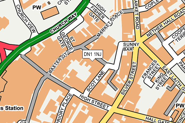 DN1 1NJ map - OS OpenMap – Local (Ordnance Survey)