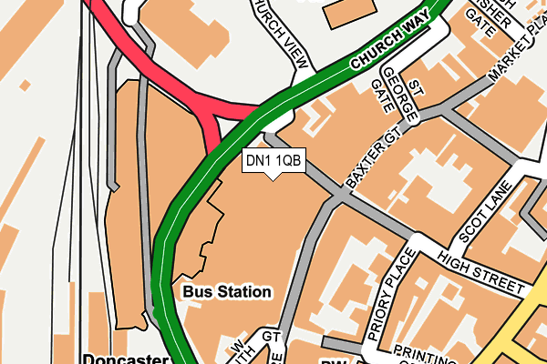 DN1 1QB map - OS OpenMap – Local (Ordnance Survey)