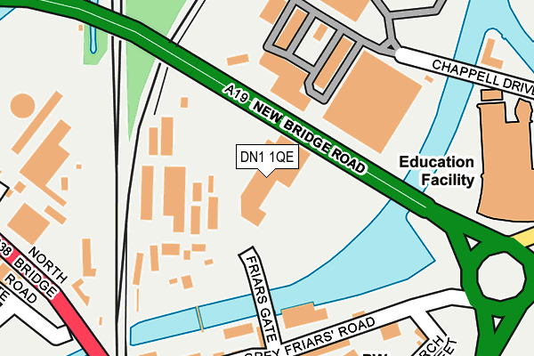 DN1 1QE map - OS OpenMap – Local (Ordnance Survey)
