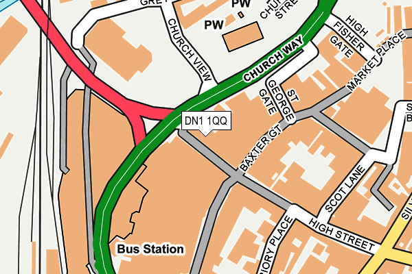 DN1 1QQ map - OS OpenMap – Local (Ordnance Survey)