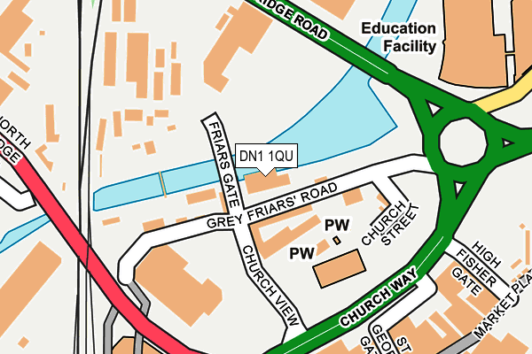 DN1 1QU map - OS OpenMap – Local (Ordnance Survey)