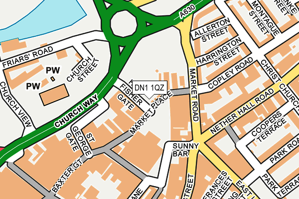 DN1 1QZ map - OS OpenMap – Local (Ordnance Survey)