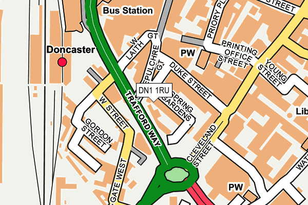 DN1 1RU map - OS OpenMap – Local (Ordnance Survey)