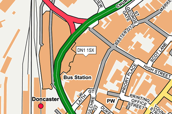 DN1 1SX map - OS OpenMap – Local (Ordnance Survey)