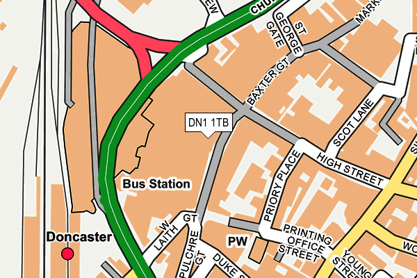 DN1 1TB map - OS OpenMap – Local (Ordnance Survey)