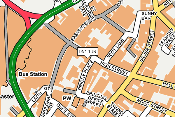 DN1 1UR map - OS OpenMap – Local (Ordnance Survey)