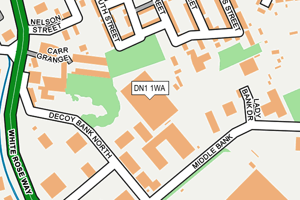 DN1 1WA map - OS OpenMap – Local (Ordnance Survey)