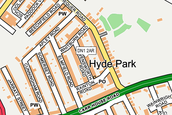 DN1 2AR map - OS OpenMap – Local (Ordnance Survey)