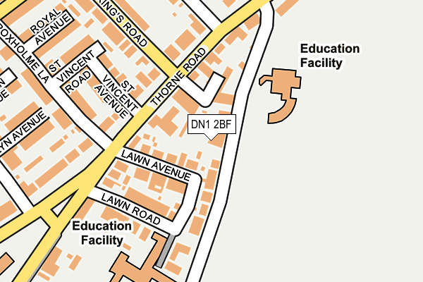 DN1 2BF map - OS OpenMap – Local (Ordnance Survey)