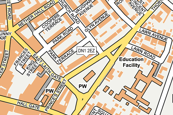 DN1 2EZ map - OS OpenMap – Local (Ordnance Survey)