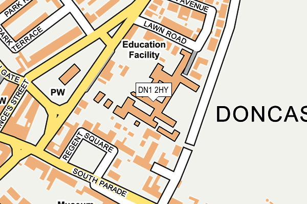DN1 2HY map - OS OpenMap – Local (Ordnance Survey)