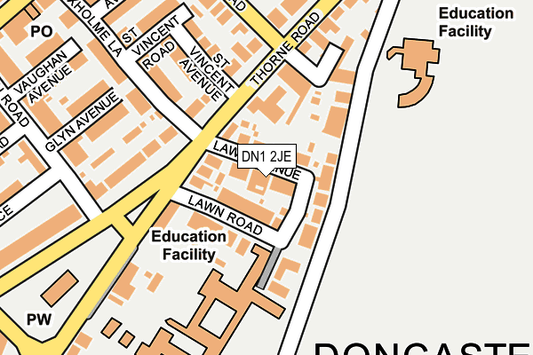 DN1 2JE map - OS OpenMap – Local (Ordnance Survey)