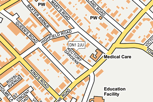 DN1 2JU map - OS OpenMap – Local (Ordnance Survey)