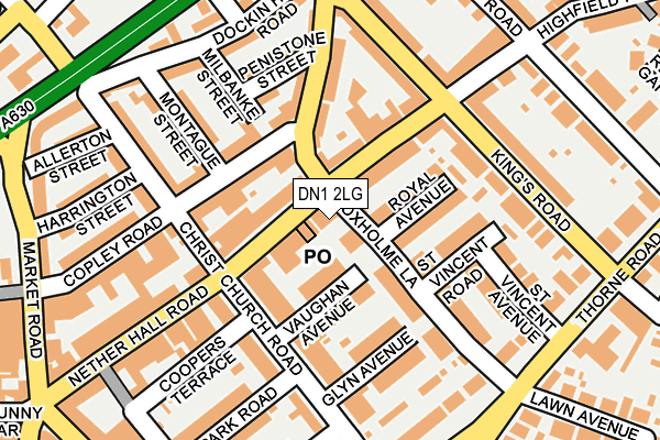 DN1 2LG map - OS OpenMap – Local (Ordnance Survey)