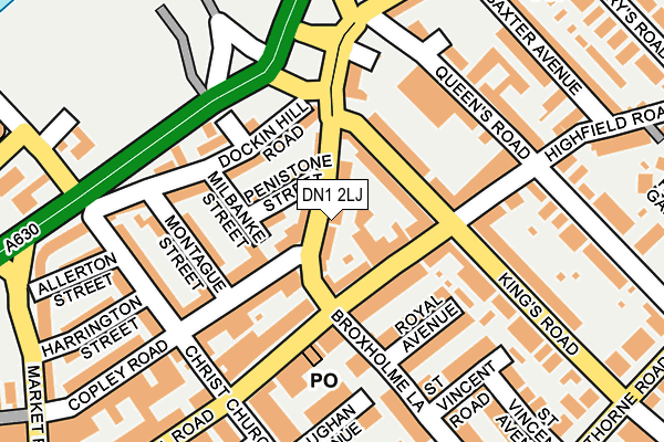 DN1 2LJ map - OS OpenMap – Local (Ordnance Survey)