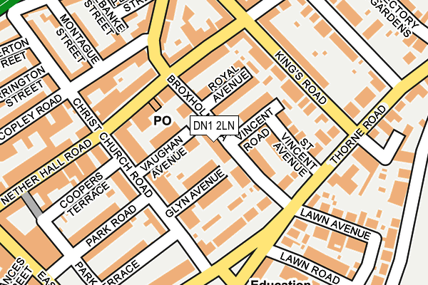 DN1 2LN map - OS OpenMap – Local (Ordnance Survey)