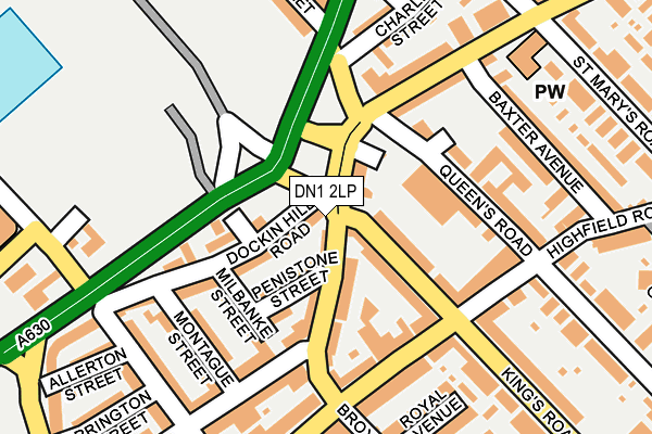 DN1 2LP map - OS OpenMap – Local (Ordnance Survey)