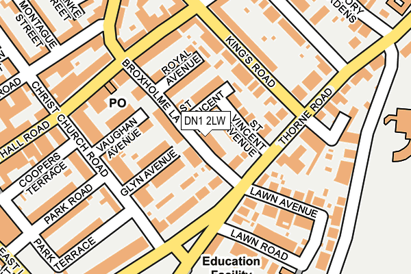 DN1 2LW map - OS OpenMap – Local (Ordnance Survey)