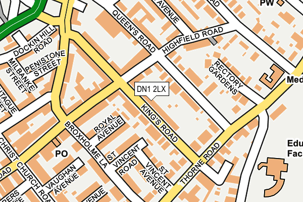 DN1 2LX map - OS OpenMap – Local (Ordnance Survey)