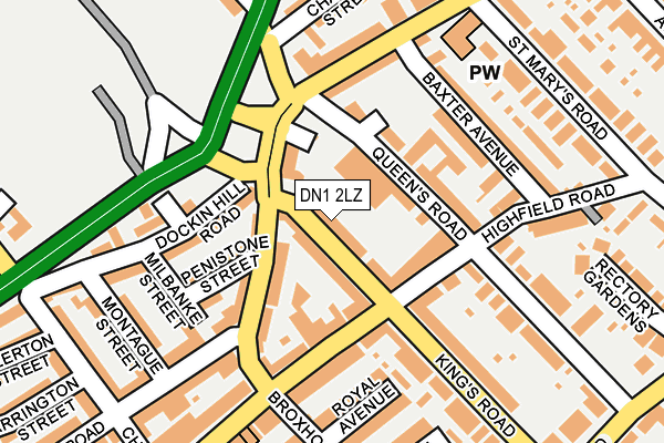 DN1 2LZ map - OS OpenMap – Local (Ordnance Survey)